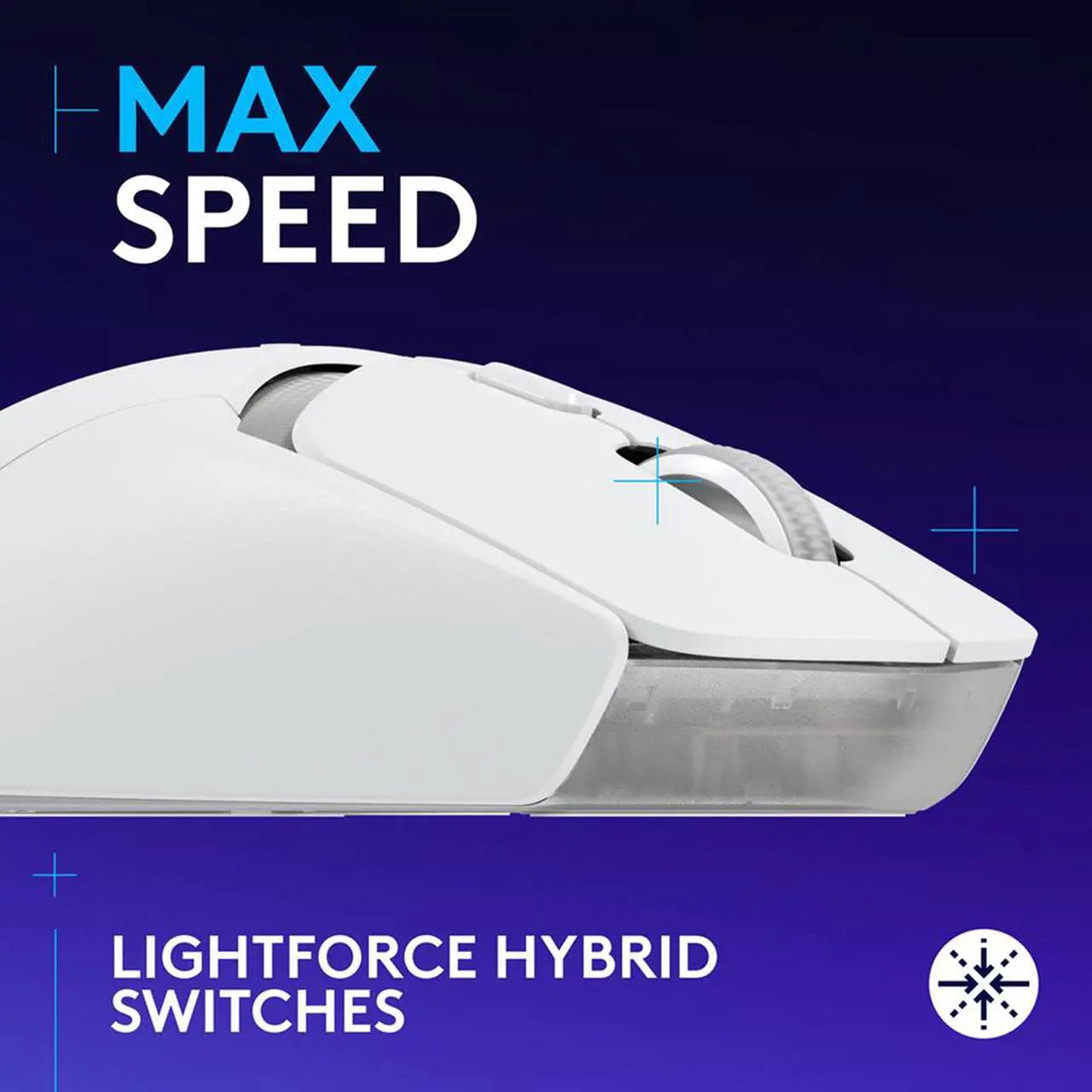 Alt view image 2 of 9 - Logitech G309 LIGHTSPEED Wireless Gaming Mouse, Lightweight, LIGHTFORCE Hybrid Switches, HERO 25K Sensor, 300+ Hour Battery Life With AA Battery, 6 Programmable Buttons, PC & Mac - White