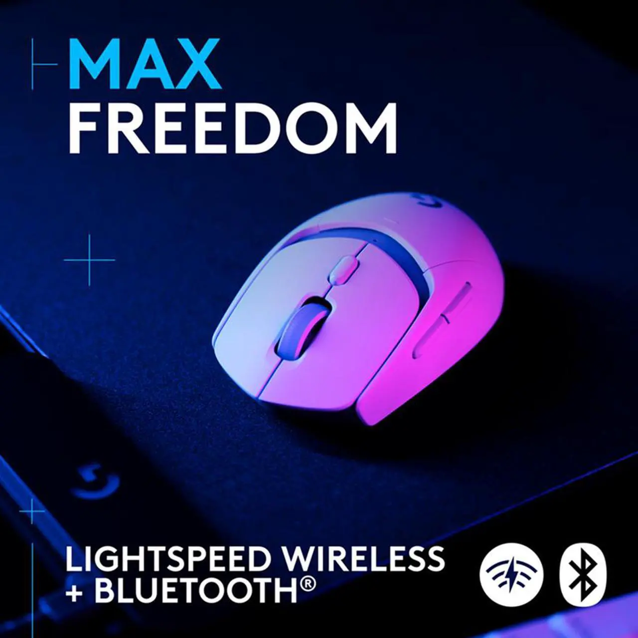 Alt view image 3 of 9 - Logitech G309 LIGHTSPEED Wireless Gaming Mouse, Lightweight, LIGHTFORCE Hybrid Switches, HERO 25K Sensor, 300+ Hour Battery Life With AA Battery, 6 Programmable Buttons, PC & Mac - White