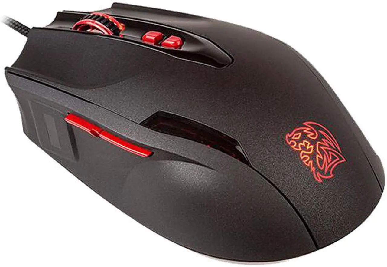 Main image of Tt eSPORTS Black FP MO-BKV-WDLGBK-01 Black 7 Buttons 1 x Wheel USB Wired Laser 5700 dpi Fingerprint Mouse