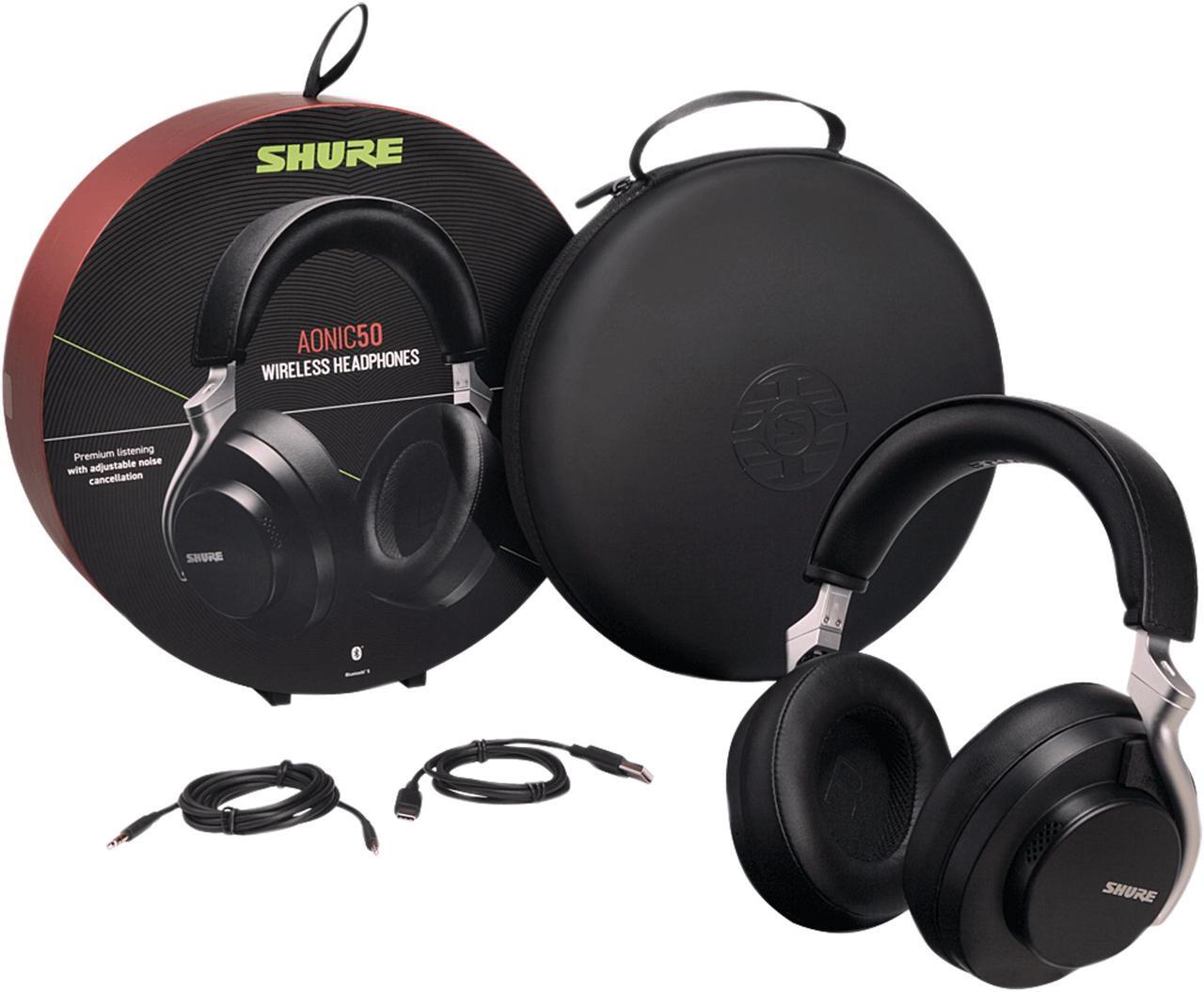 Alt view image 4 of 5 - Shure AONIC 50 (SBH2350-BK) Premium Wireless Noise Cancelling Headphones (Black)