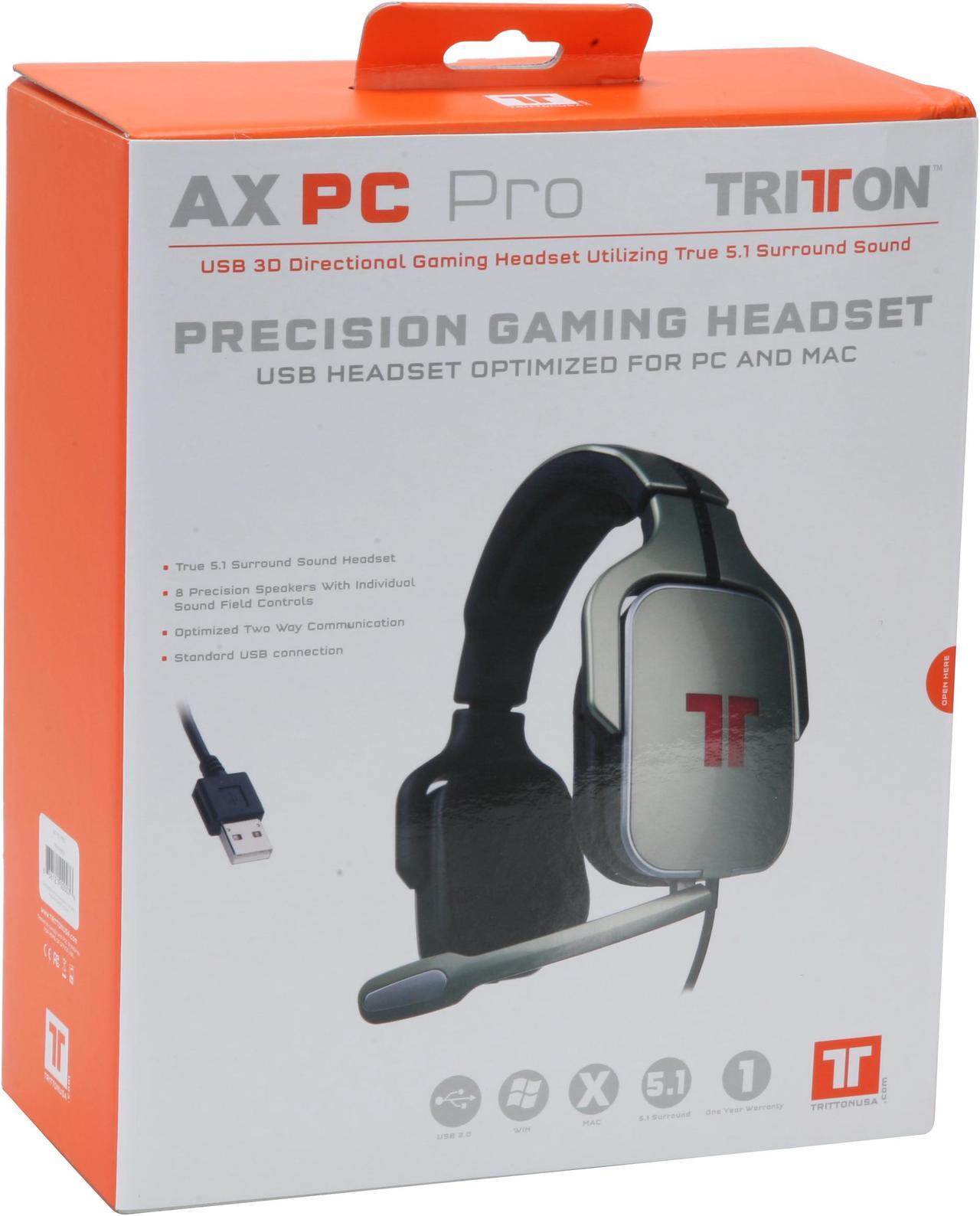 Alt view image 10 of 10 - TRITTON AX PC Pro 5.1 True Surround Sound Headset, 8 Precision Speakers, Designed For PC – USB Input Only