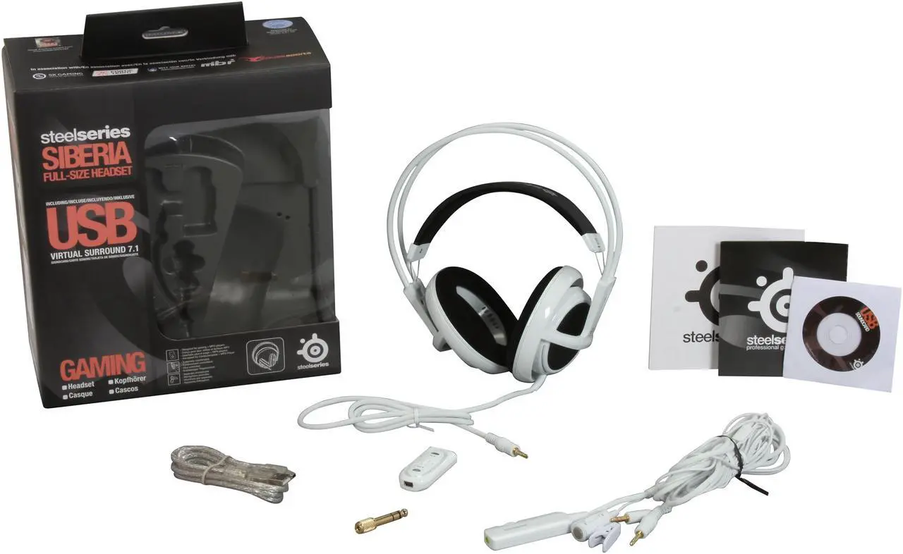 Alt view image 4 of 4 - SteelSeries 51002SS 3.5mm/ USB Connector Circumaural Siberia Full-Size headset USB (white)