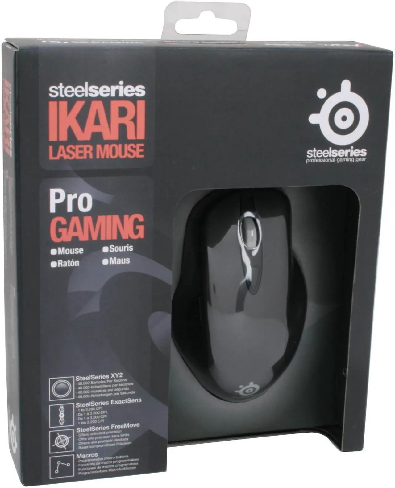 Alt view image 8 of 8 - SteelSeries Ikari Black 5 Buttons 1 x Wheel USB Wired Laser Mouse