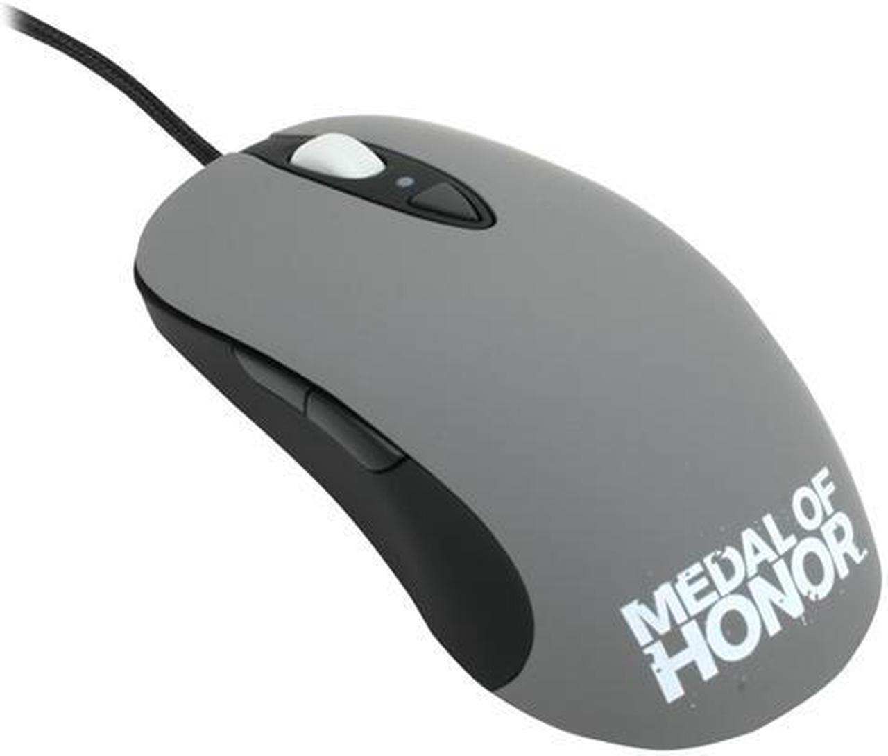 Main image of SteelSeries Xai Medal of Honor Edition 67704 Grey/Black 8 Buttons 1 x Wheel USB Wired Laser Mouse