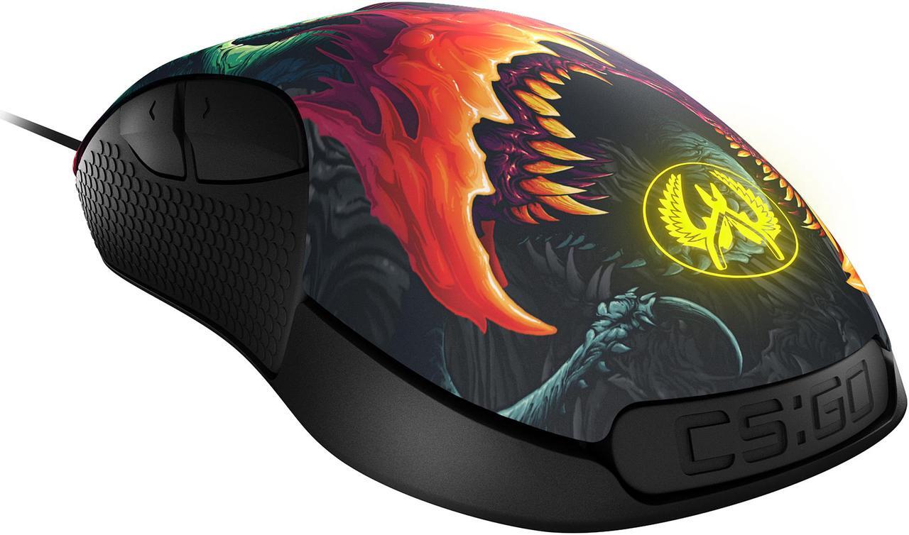Alt view image 3 of 9 - SteelSeries Rival 300 CS: GO Hyper Beast Edition 62363 Multi color 6 Buttons 1 x Wheel USB Wired Optical Gaming Mice