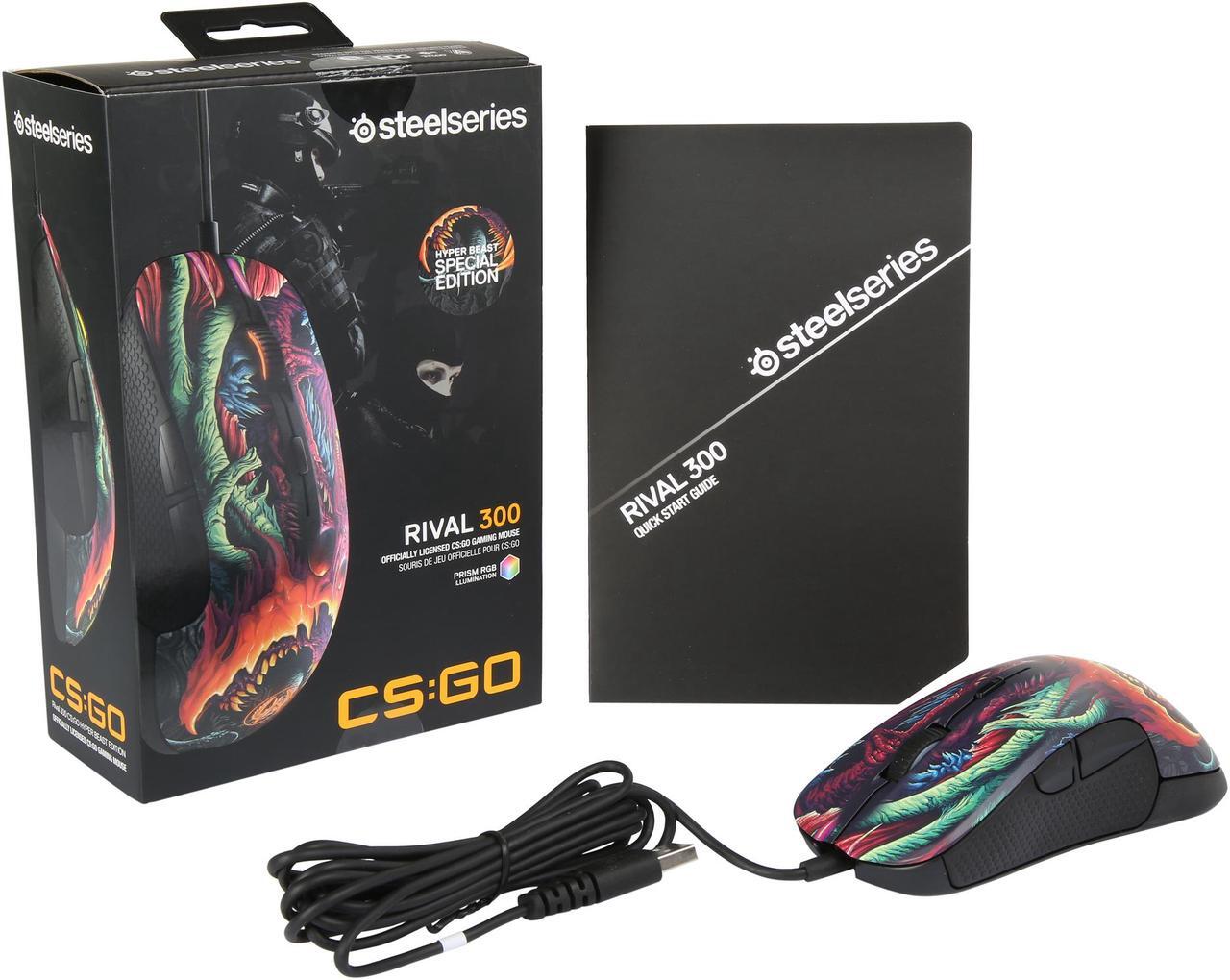 Alt view image 9 of 9 - SteelSeries Rival 300 CS: GO Hyper Beast Edition 62363 Multi color 6 Buttons 1 x Wheel USB Wired Optical Gaming Mice
