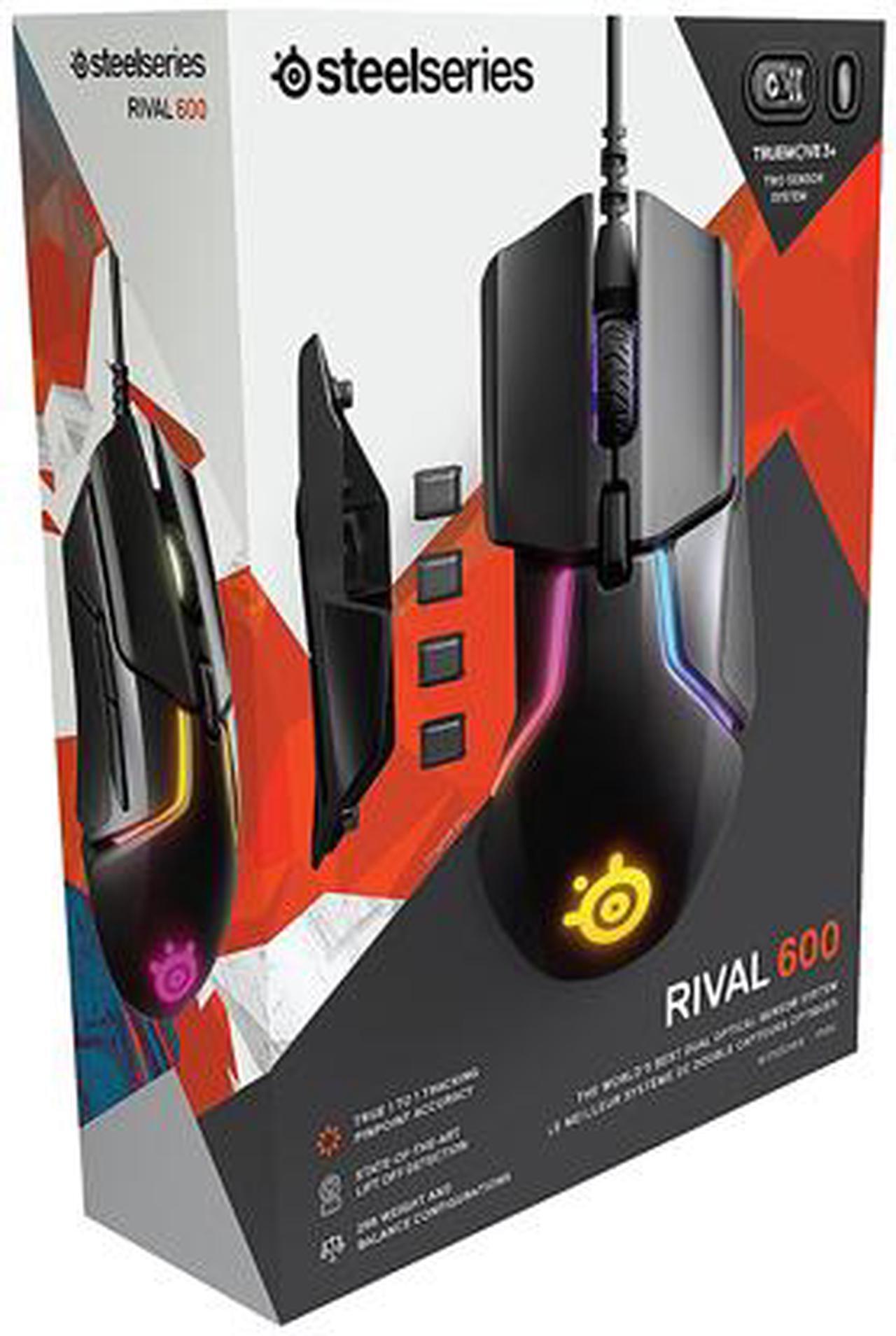 Alt view image 5 of 5 - Steelseries Rival 600 Gaming Mouse - 12,000 CPI TrueMove3+ Dual Optical Sensor - 0.05 Lift-off Distance - Weight System - RGB Lighting