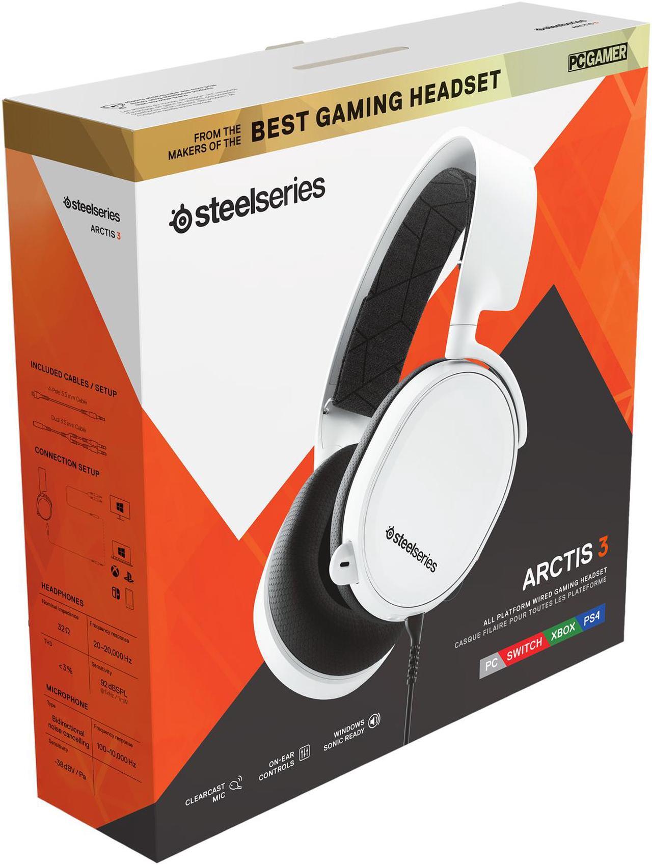 Alt view image 6 of 7 - SteelSeries ARCTIS 3 All-Platform Gaming Headset for PC, PlayStation, Xbox, Nintendo Switch, VR, Android and iOS - White (2019 Edition)