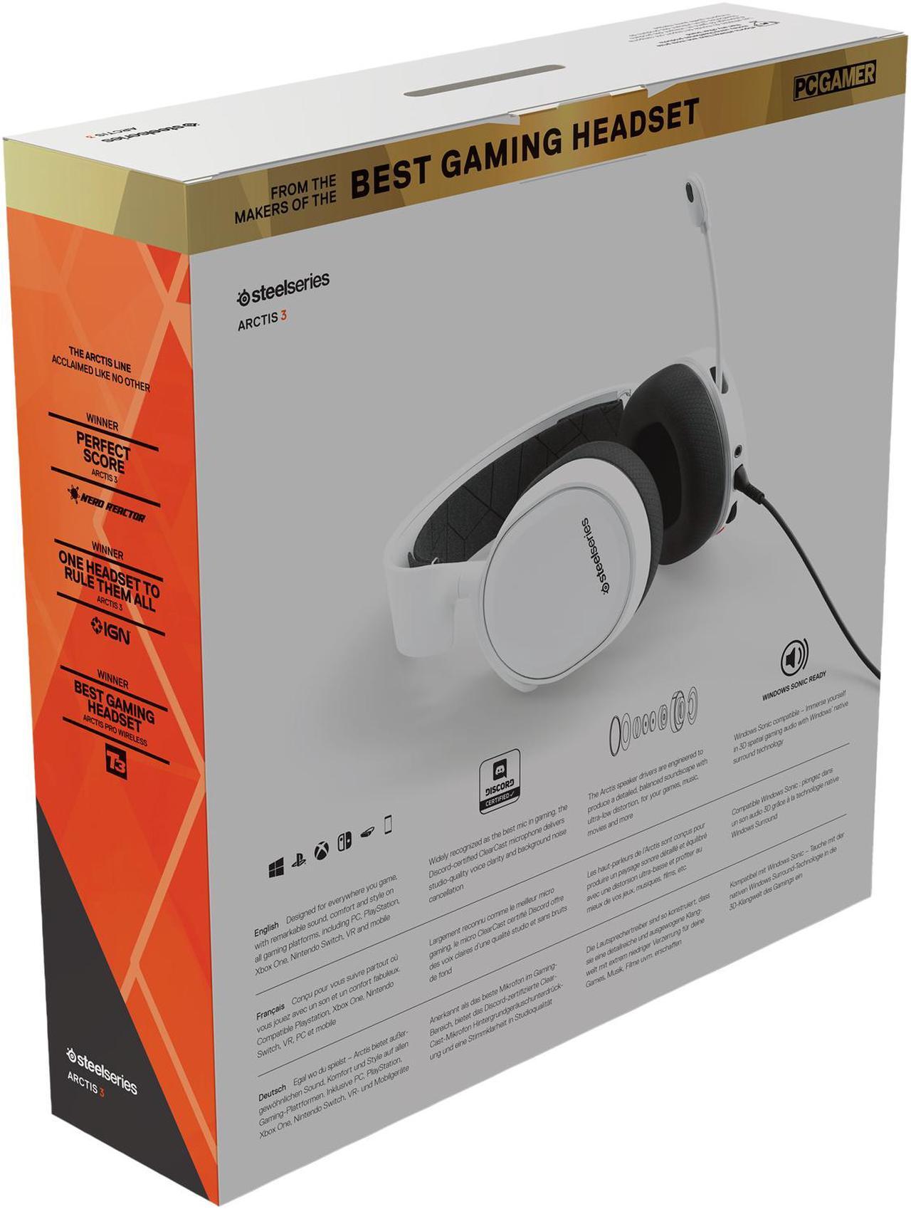 Alt view image 7 of 7 - SteelSeries ARCTIS 3 All-Platform Gaming Headset for PC, PlayStation, Xbox, Nintendo Switch, VR, Android and iOS - White (2019 Edition)