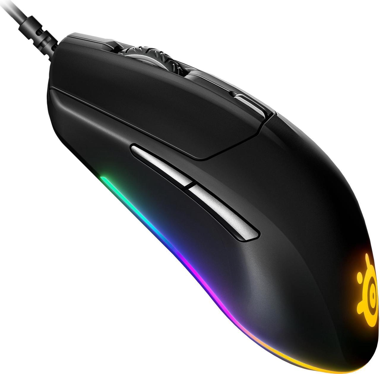 SteelSeries Rival 3 Gaming Mouse - 8,500 CPI TrueMove Core Optical Sensor - 6 Programmable Buttons - Split Trigger Buttons - Brilliant Prism RGB Lighting, Ergonomic, Black