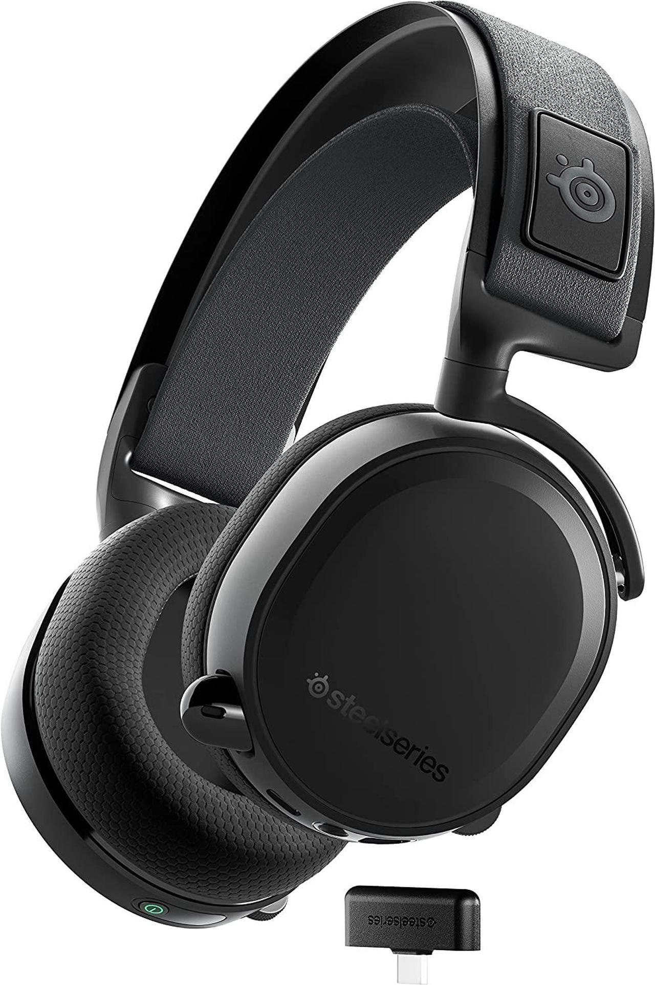 SteelSeries Arctis 7+ Wireless Gaming Headset – Lossless 2.4 GHz – 30 Hour Battery Life – USB-C – 7.1 Surround – For PC, PS5, PS4, Mac, Android and Switch - Black