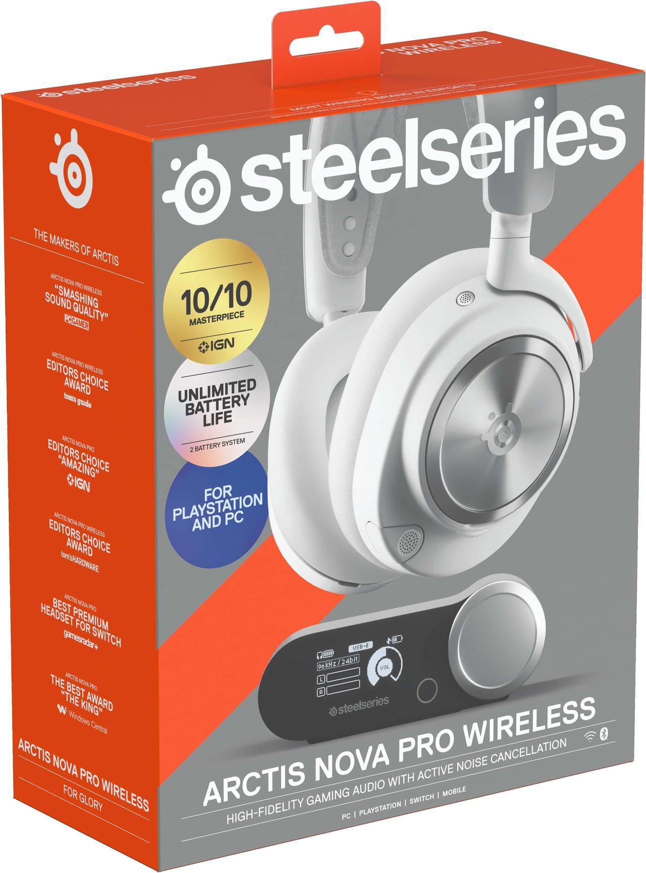 Alt view image 13 of 17 - SteelSeries Arctis Nova Pro Wireless Multi-System Gaming Headset - Premium Hi-Fi Drivers - Active Noise Cancellation - Infinity Power System - PC, PS5/PS4, Switch, Mobile, White