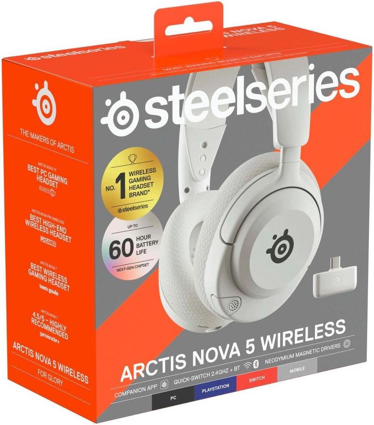 Alt view image 5 of 5 - SteelSeries Arctis Nova 5 Wireless Gaming Headset for PC, PS5, PS4, mobile and Switch - White