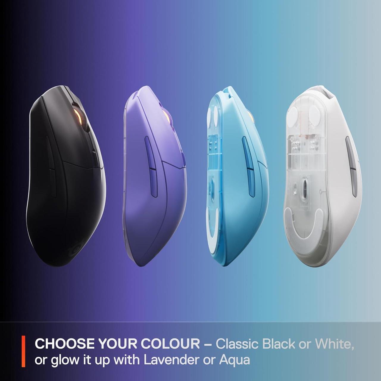 Alt view image 6 of 6 - SteelSeries Rival 3 Wireless Gen 2 Gaming Mouse — 2.4GHz and Bluetooth, 18000 DPI TrueMove Air Optical Sensor, 60 Million Click Durability, Light-Weight, 100% PTFE Feet — White