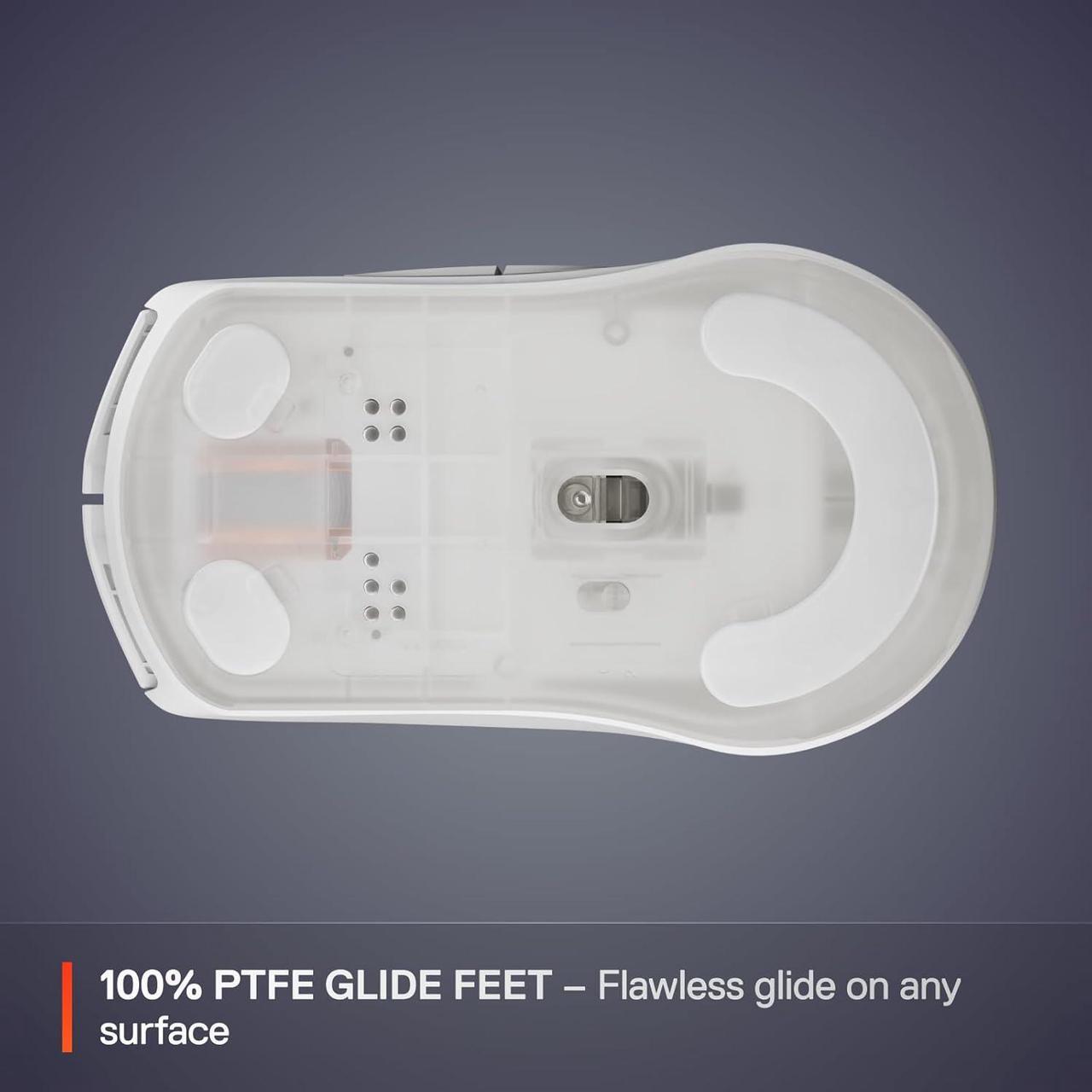 Alt view image 5 of 6 - SteelSeries Rival 3 Wireless Gen 2 Gaming Mouse — 2.4GHz and Bluetooth, 18000 DPI TrueMove Air Optical Sensor, 60 Million Click Durability, Light-Weight, 100% PTFE Feet — White