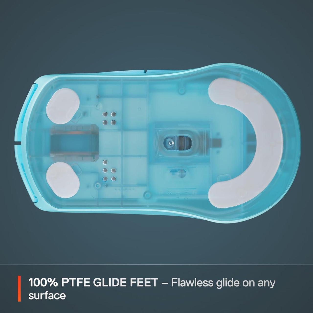 Alt view image 6 of 7 - SteelSeries Rival 3 Wireless Gen 2 Gaming Mouse — 2.4GHz and Bluetooth, 18000 DPI TrueMove Air Optical Sensor, 60 Million Click Durability, Light-Weight, 100% PTFE Feet — Aqua