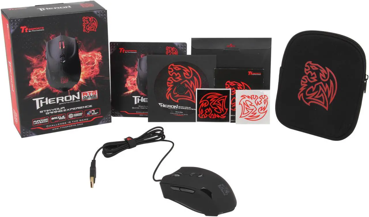 Alt view image 13 of 13 - Tt eSPORTS THERON MO-TRN006DT Black 1 x Wheel USB Wired Laser Gaming Mouse