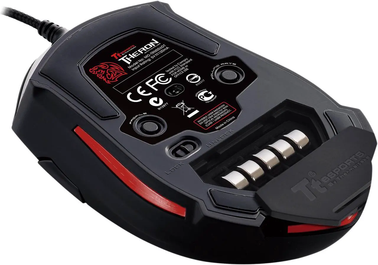 Alt view image 7 of 13 - Tt eSPORTS THERON MO-TRN006DT Black 1 x Wheel USB Wired Laser Gaming Mouse
