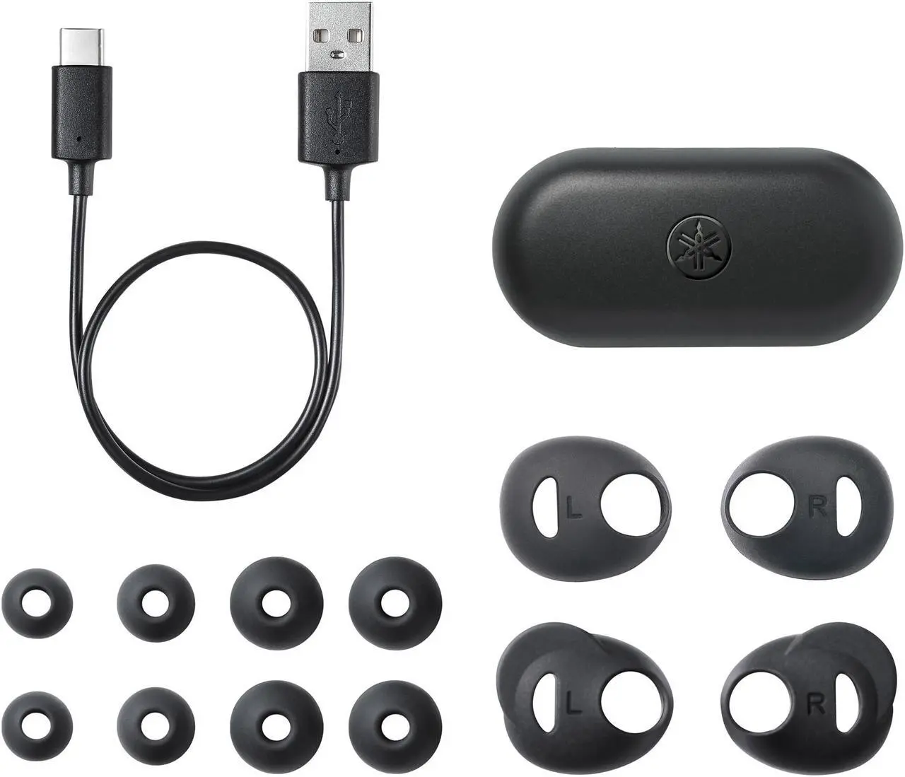 Alt view image 4 of 5 - Yamaha TW-E3ABL True Wireless Earbuds - Black