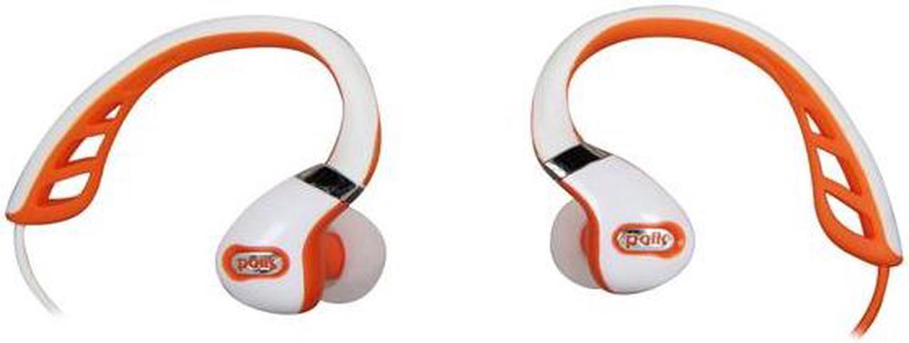 Polk Audio UltraFit 3000 In-Ear Canal Sports Headphones with iPod/iPhone Control and Mic (White/Orange)