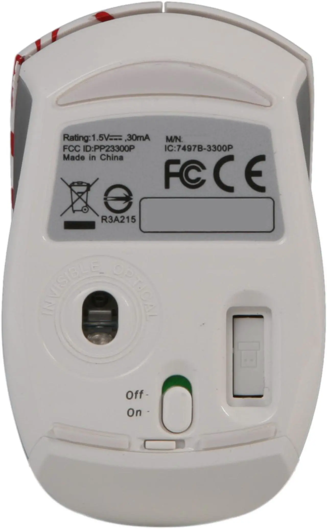 Alt view image 4 of 6 - Rapoo 3300P White 3 Buttons 1 x Wheel USB 5GHz Wireless Optical Mouse