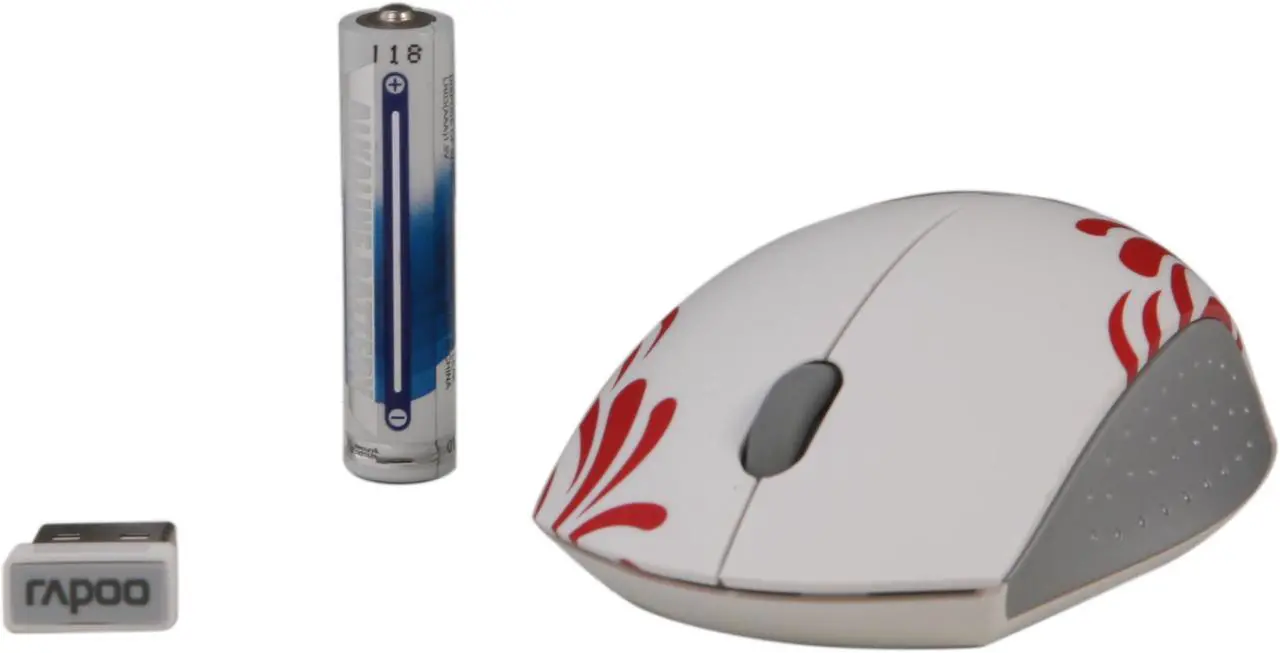 Alt view image 5 of 6 - Rapoo 3300P White 3 Buttons 1 x Wheel USB 5GHz Wireless Optical Mouse