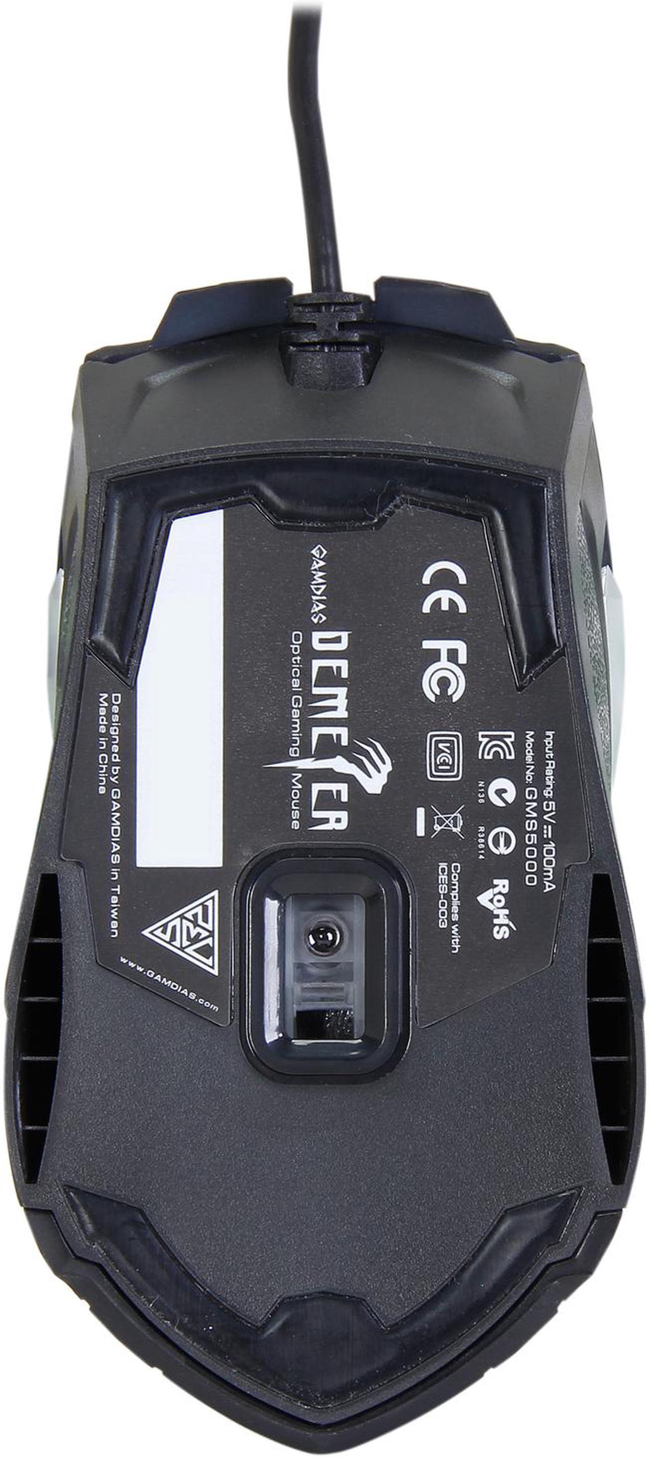 Alt view image 5 of 5 - GAMDIAS Demeter GMS5000 Optical FPS Gaming Mouse 5 Programmable Buttons, 2000 DPI