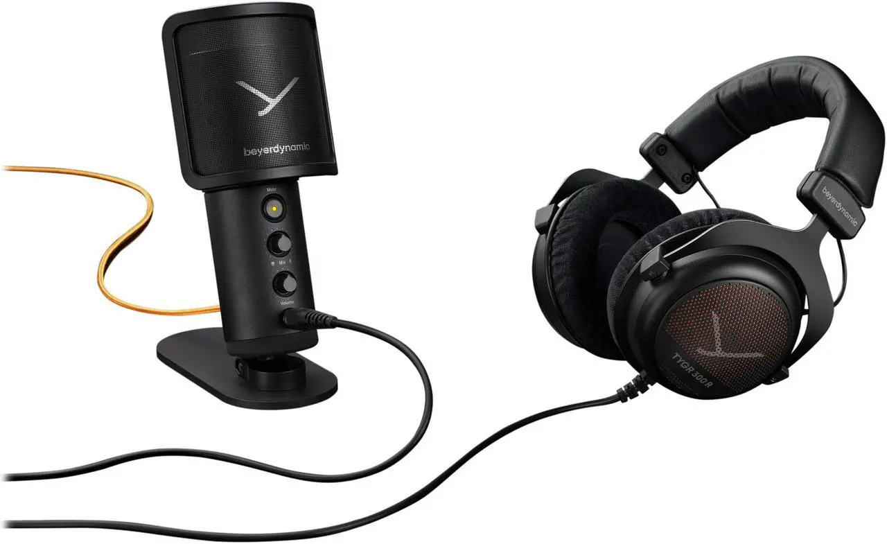Alt view image 4 of 6 - beyerdynamic TEAM TYGR Streaming Bundle including Open-Back Gaming Headphones TYGR 300 R and FOX Professional USB Studio Microphone