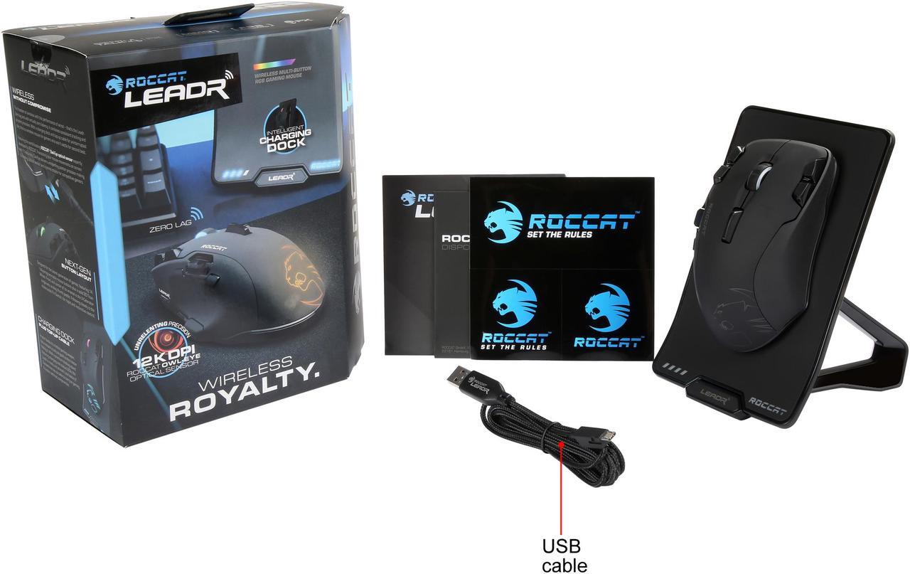Alt view image 9 of 8 - ROCCAT LEADR Wireless Multi-Button RGB Gaming Mouse