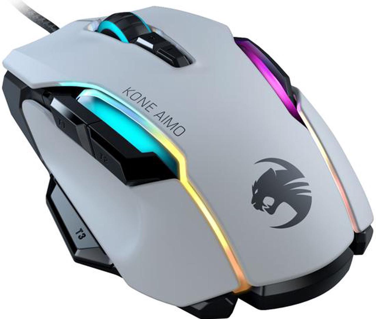 Main image of ROCCAT Kone AIMO Remastered PC Gaming Mouse, Ergonomic Performance Wired Computer Mouse, RGB Lighting, LED Illumination, High Precision, 16.000 DPI Optical Owl-Eye Sensor, 23 Programmable Keys, White