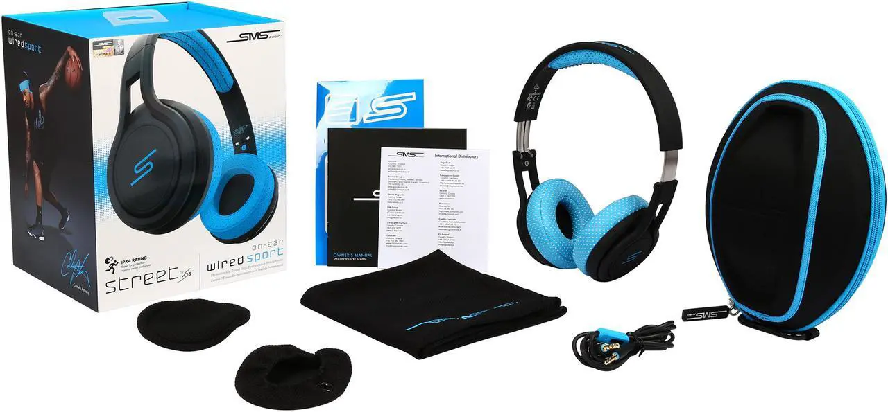 Alt view image 9 of 8 - SMS Audio Blue SMS-ONWD-SPRT-BLU STREET by 50 On Ear Wired Sport Headphones