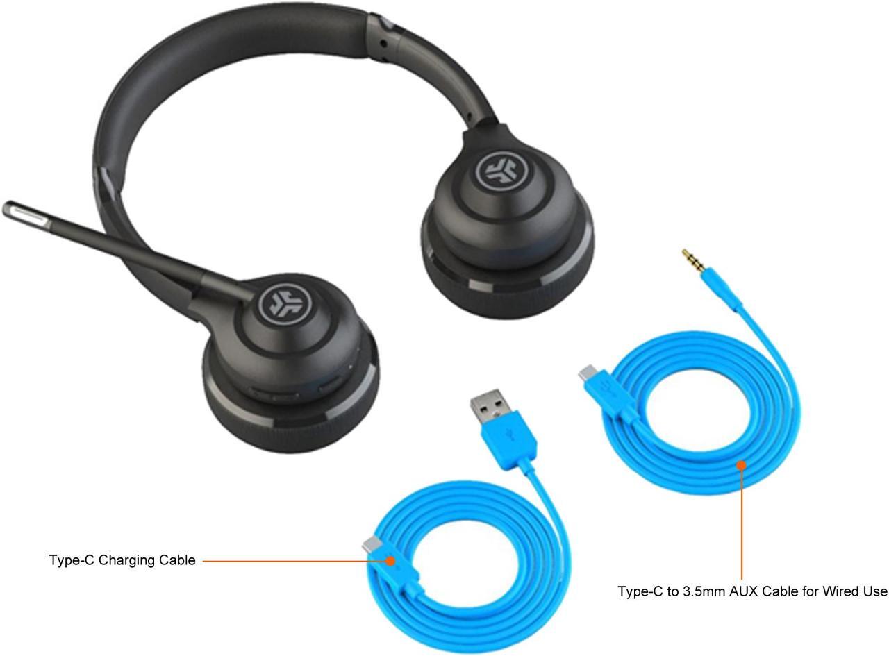 Alt view image 5 of 5 - JLab Go Work Wireless On-Ear Headphones Black (HBGOWORKRBLK4)