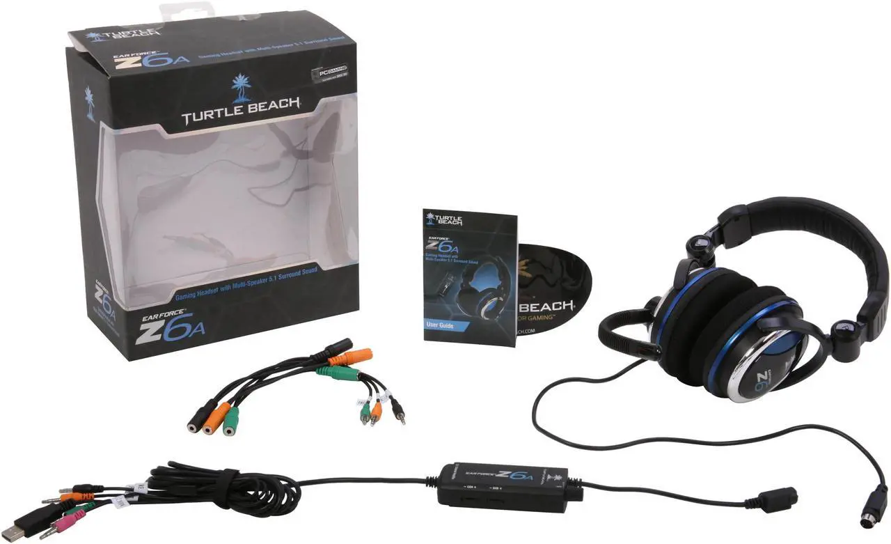 Alt view image 8 of 8 - Turtle Beach Ear Force Z6A Quick Disconnect Connector Circumaural PC Gaming Multi-Speaker 5.1 Channels Headset