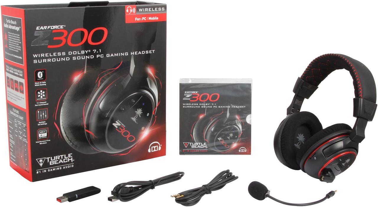 Alt view image 9 of 8 - Turtle Beach Ear Force Z300 Wireless 7.1 Surround Sound PC Gaming Headset