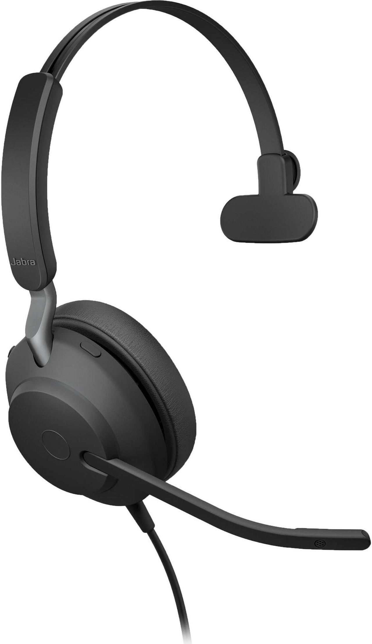 Jabra Evolve2 40 SE Mono Wired On-Ear Headset (Unified Communications, USB-C, Black) 24189-889-899