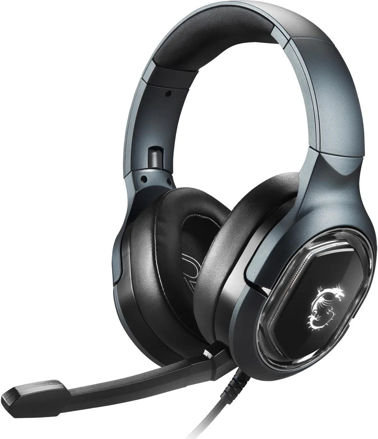 Alt view image 2 of 9 - MSI IMMERSE GH50 Gaming Headset - 7.1 Virtual Surround Sound Headphones, Vibration Feedback, 40mm Neodymium Drivers, Laptop, RGB Lighting, Detachable Mic, Inline Controls, USB 2.0 Connector - Wired