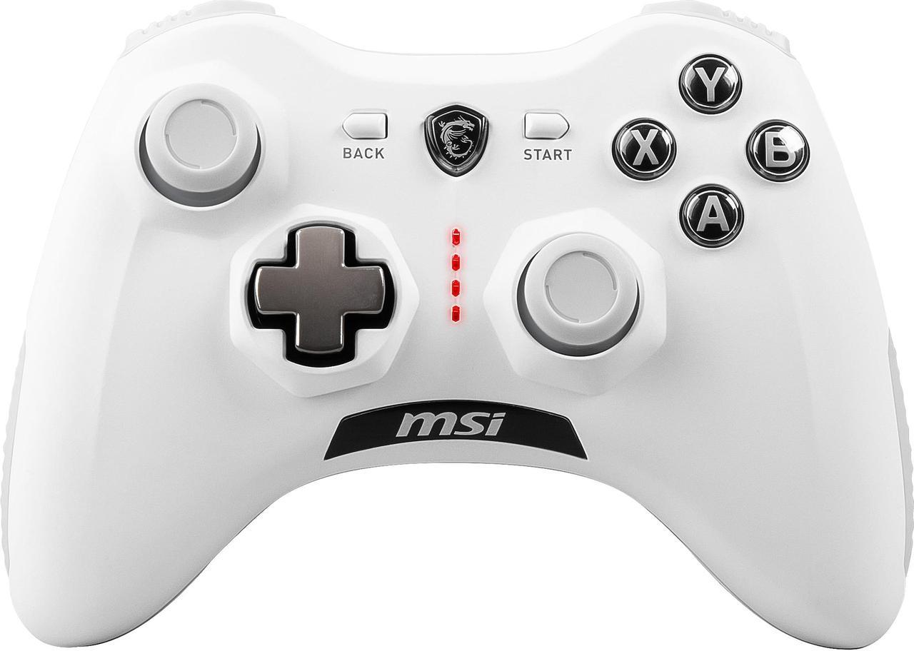 MSI Force GC30V2 White Wireless Gaming Controller, Dual Vibration Motors, Dual Connection Modes, Interchangeable D-Pads, Compatible with PC & Android