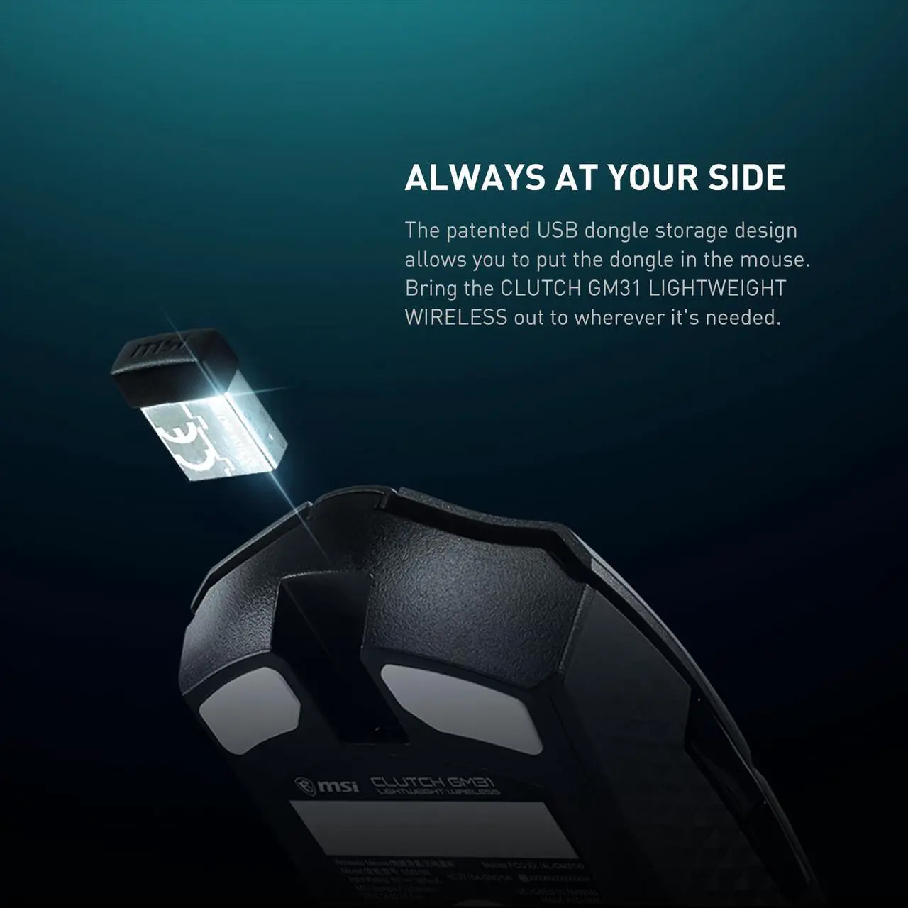 Alt view image 5 of 16 - MSI Clutch GM31 Lightweight Wireless Ergonomic Gaming Mouse & Charging Dock, 12K DPI Optical Sensor, 60M Omron Switches, Fast-Charging 110Hr Battery, RGB Mystic Light, 5 Programmable Buttons, PC/Mac