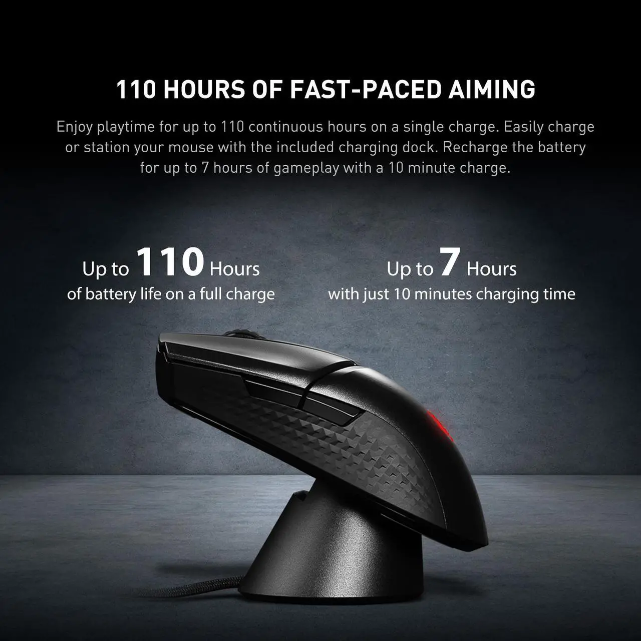Alt view image 4 of 16 - MSI Clutch GM31 Lightweight Wireless Ergonomic Gaming Mouse & Charging Dock, 12K DPI Optical Sensor, 60M Omron Switches, Fast-Charging 110Hr Battery, RGB Mystic Light, 5 Programmable Buttons, PC/Mac