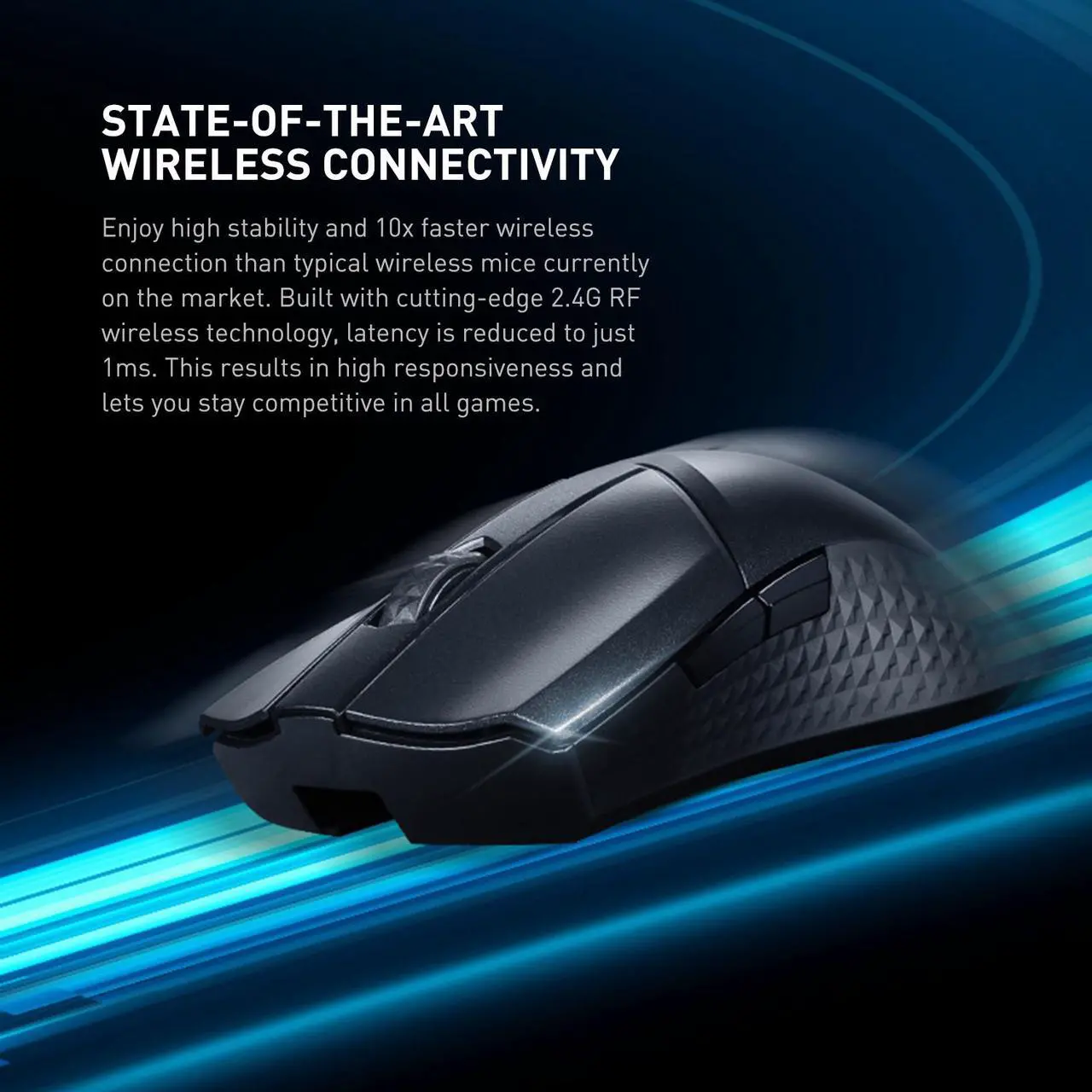 Alt view image 3 of 16 - MSI Clutch GM31 Lightweight Wireless Ergonomic Gaming Mouse & Charging Dock, 12K DPI Optical Sensor, 60M Omron Switches, Fast-Charging 110Hr Battery, RGB Mystic Light, 5 Programmable Buttons, PC/Mac