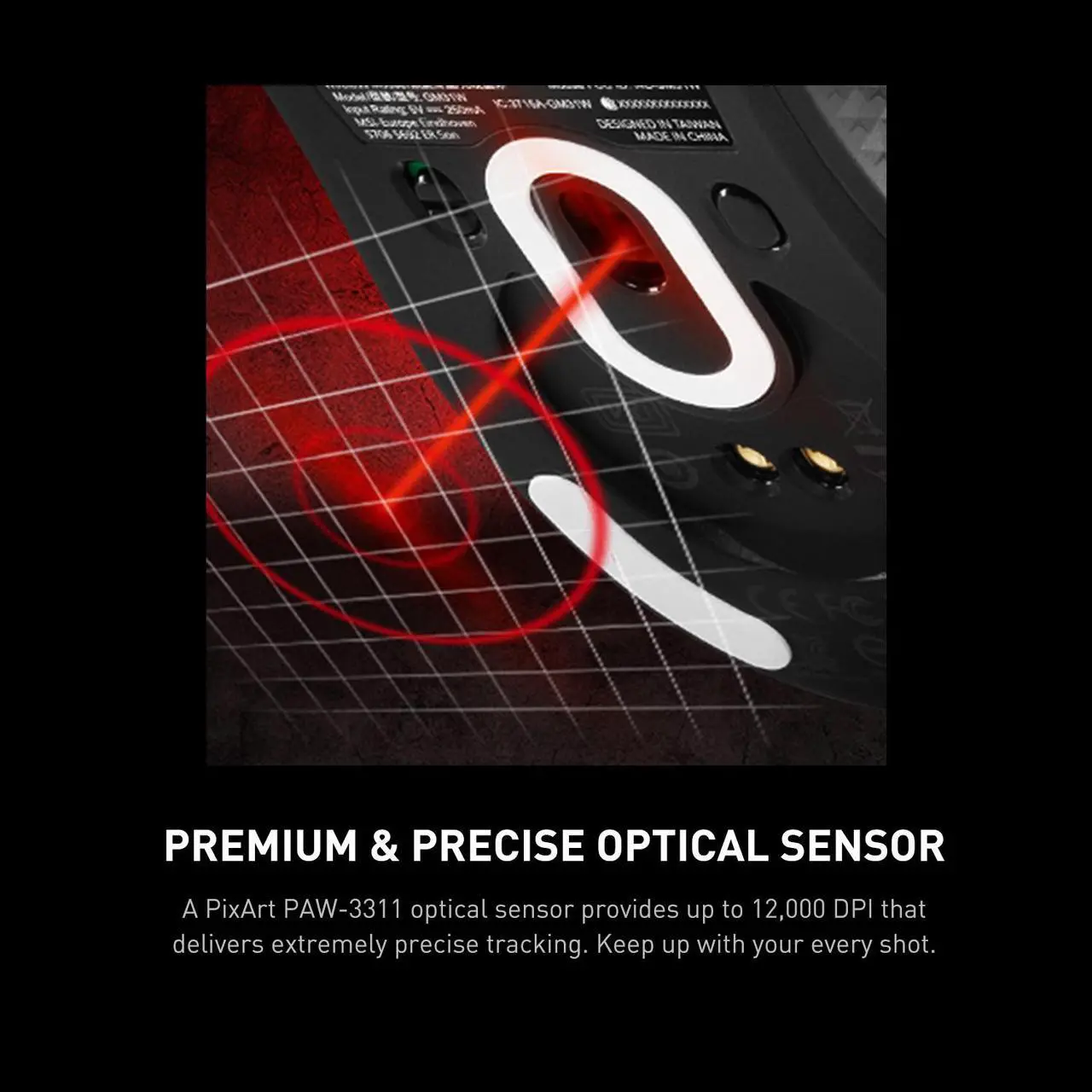Alt view image 8 of 16 - MSI Clutch GM31 Lightweight Wireless Ergonomic Gaming Mouse & Charging Dock, 12K DPI Optical Sensor, 60M Omron Switches, Fast-Charging 110Hr Battery, RGB Mystic Light, 5 Programmable Buttons, PC/Mac