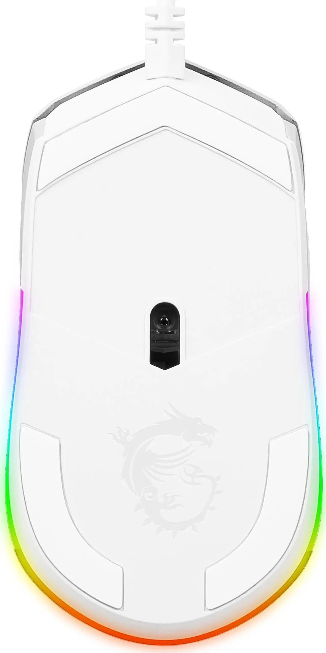 Alt view image 3 of 6 - MSI Clutch GM11 White Gaming Mouse - 5000 DPI Optical Sensor, Symmetrical, 10M+ Click OMRON Switches, 6-Buttons, 1ms Latency, RGB Mystic Light, 89g - Wired