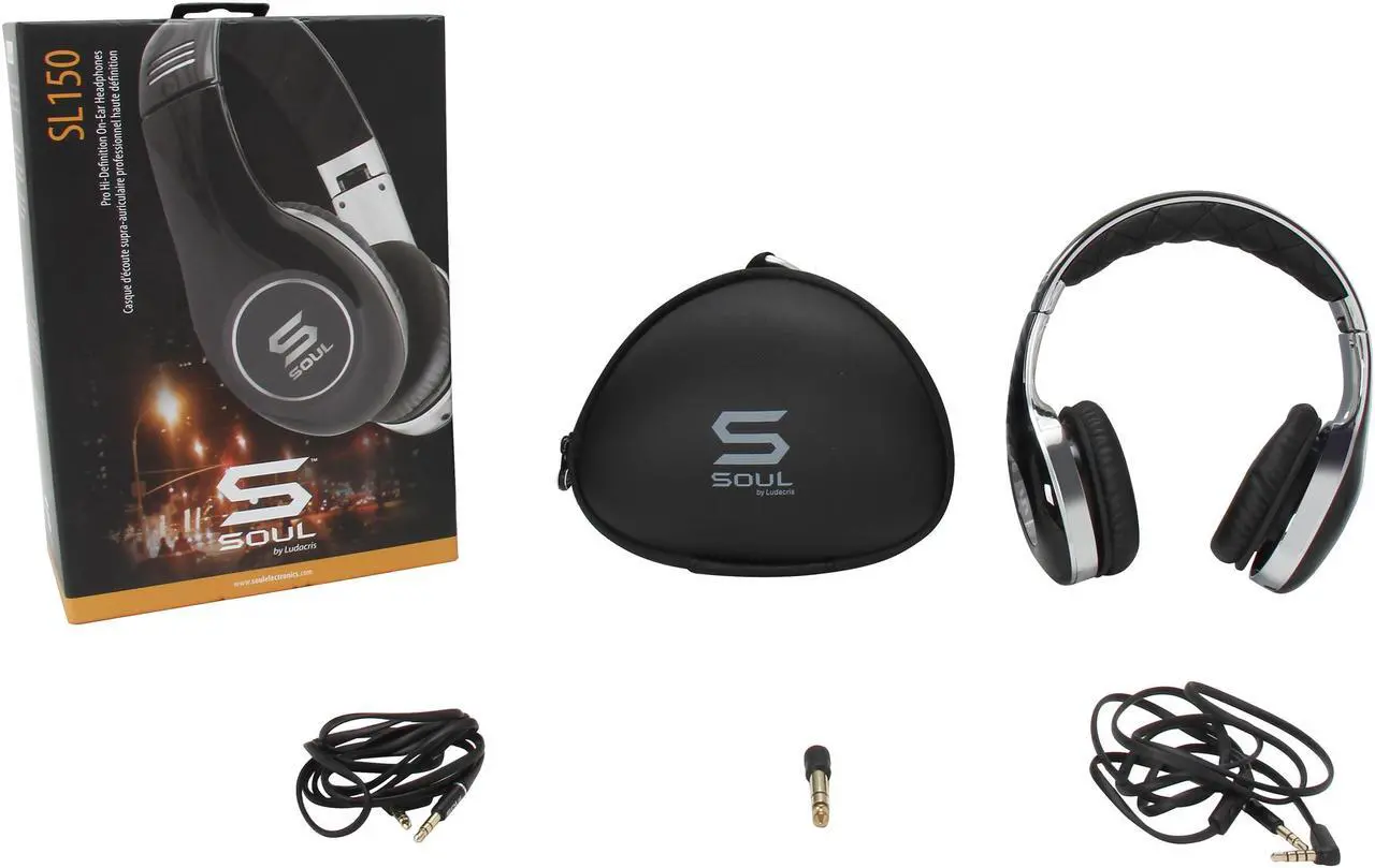 Alt view image 7 of 7 - Soul by Ludacris Black SL150CBC 3.5mm Connector Pro Hi-Definition On-Ear Headphones - Chrome/Black