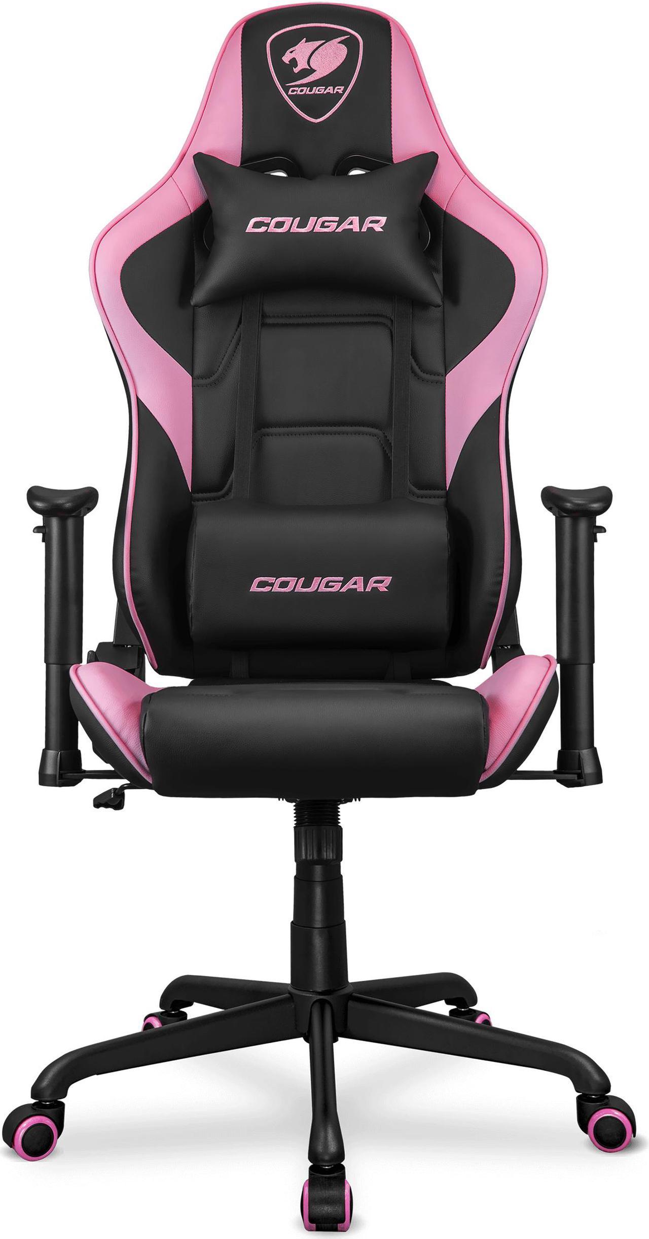 Cougar Armor Elite Eva - Gaming Chair Ergonomic Design, Premium Breathable PVC Leather - 2D Adjustable Armrest - Reclaining Backrest up to 160 degree  - Tilt Mechanism, Pink