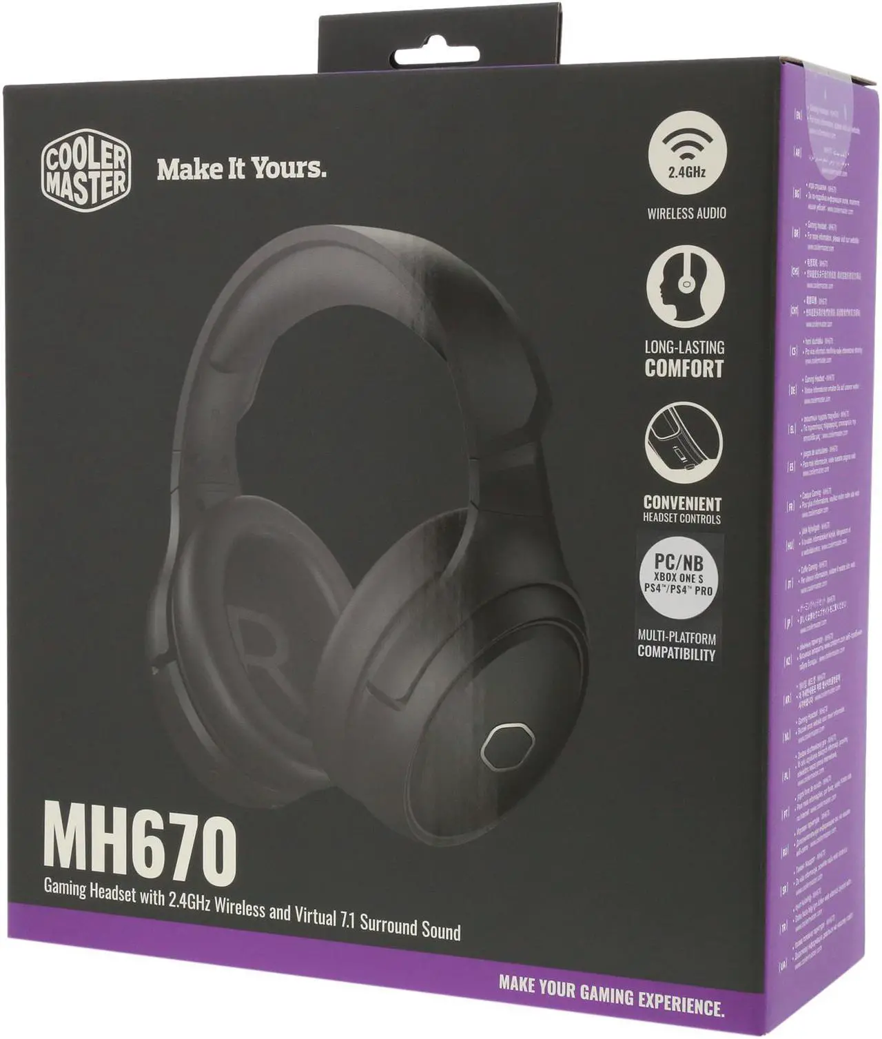 Alt view image 12 of 12 - Cooler Master MH670 Gaming Headset with 2.4GHz Wireless, Virtual 7.1 Surround Sound, and Multi-Platform Compatibility