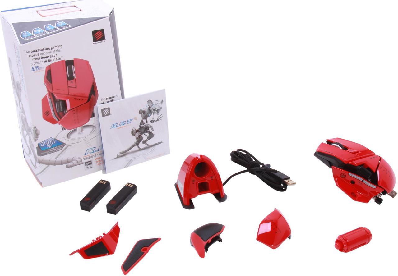 Alt view image 7 of 7 - Mad Catz R.A.T.9 Gaming Mouse for PC and Mac - Red