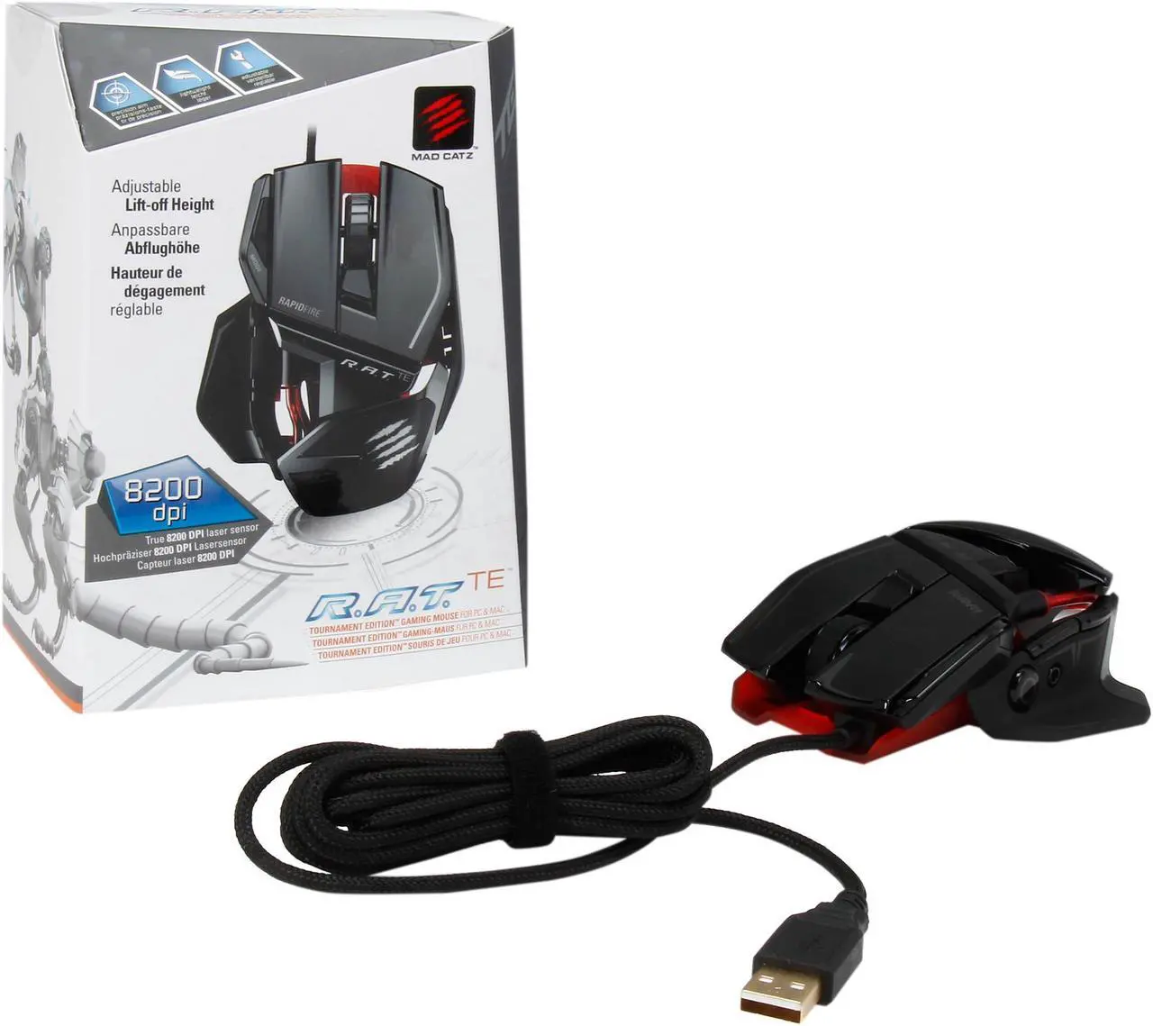 Alt view image 6 of 6 - Mad Catz R.A.T.TE Tournament Edition Gaming Mouse for PC and Mac - Gloss Black