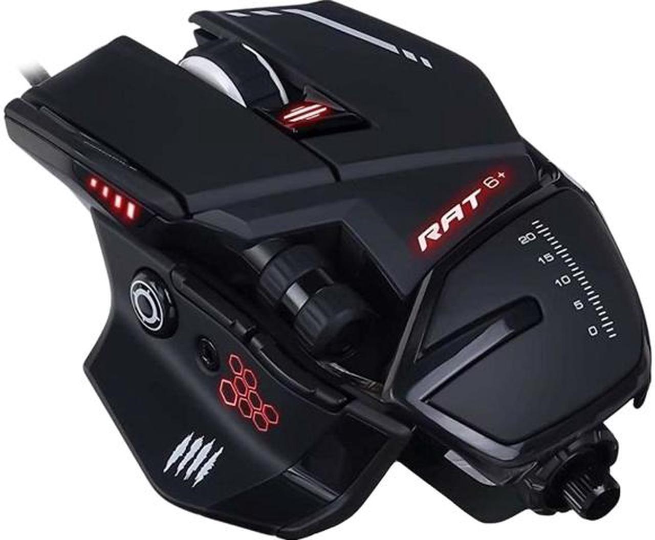 Mad Catz R.A.T. 6+ Optical Gaming Mouse MR04DCINBL000 Black 11 Buttons Wired Optical 12000 dpi Gaming Mouse