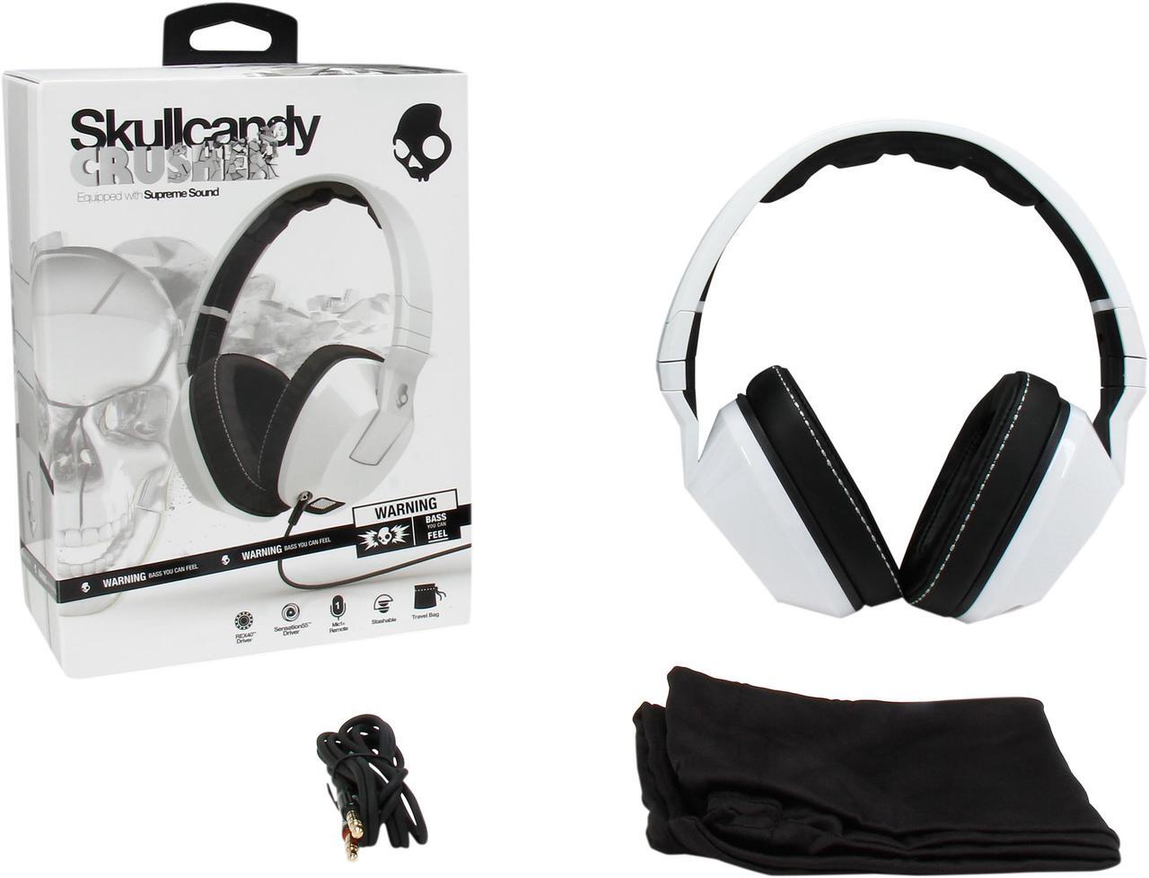Alt view image 7 of 7 - Skullcandy Crusher White S6SCFZ-072 3.5mm Connector Supra-aural Headphone
