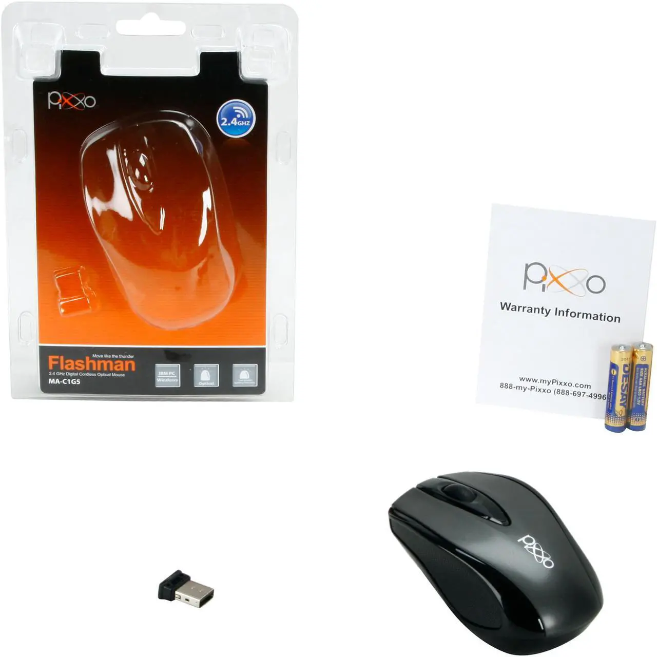 Alt view image 5 of 5 - Pixxo MA-C1G5 RF Wireless Optical 2.4GHz RF Wireless Optical Mouse
